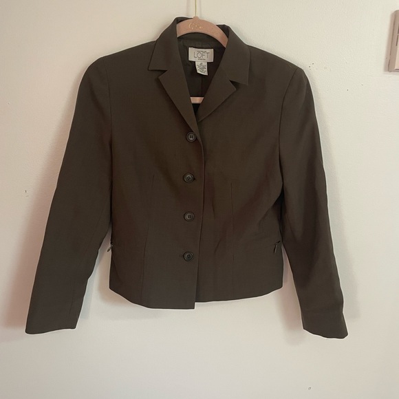LOFT Jackets & Blazers - Army green cropped blazer